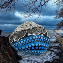 Load image into Gallery viewer, Orcas swimming, Hand Painted Rock  - Wildlycreative