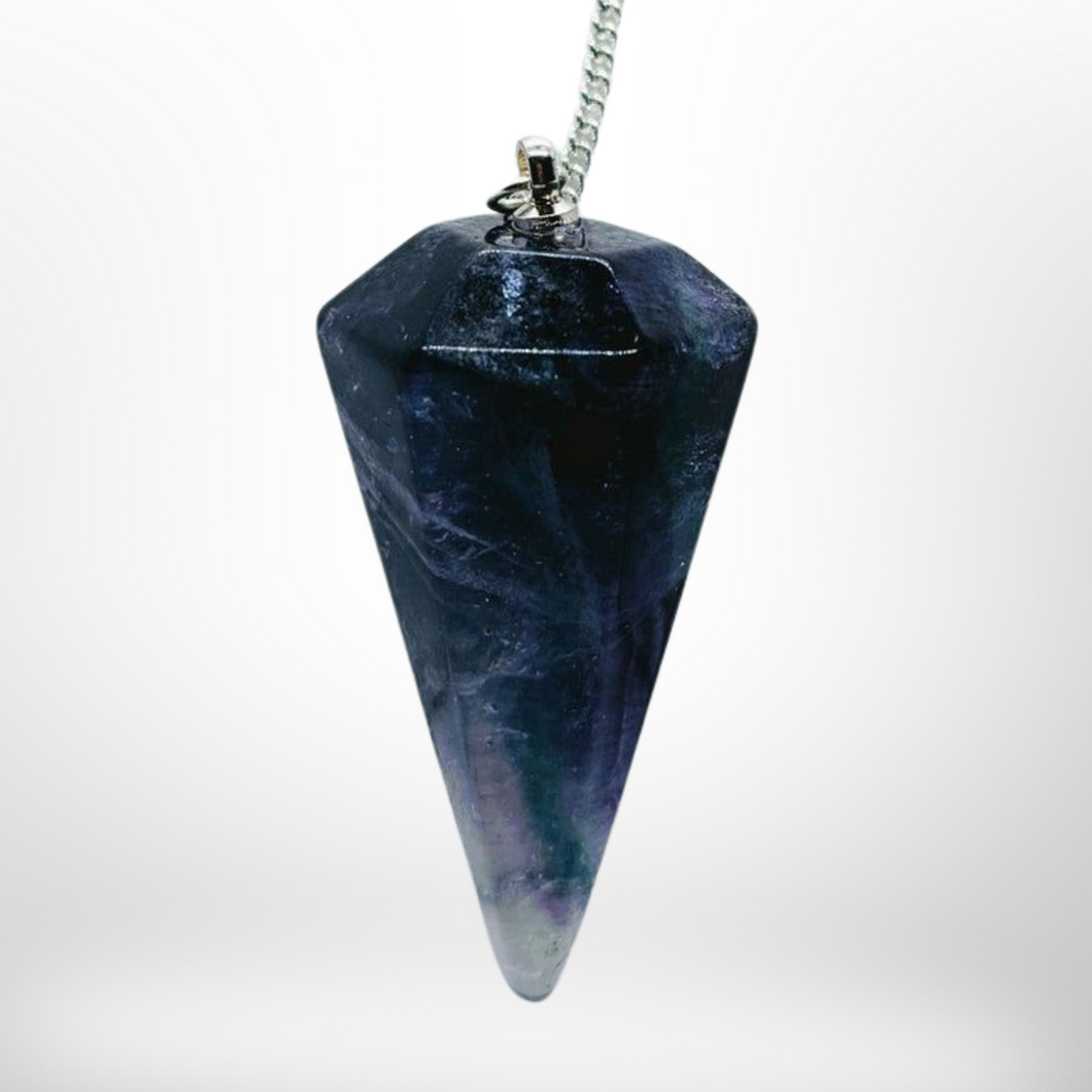 Rainbow Fluorite Pendulum & Dowsing kit