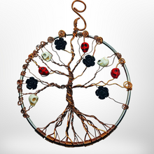 Load image into Gallery viewer, Tree Of Death Skulls &amp; Black Roses wire wrapped 4&quot; - Raven Stone