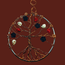 Load image into Gallery viewer, Tree Of Death Skulls &amp; Black Roses wire wrapped 4&quot; - Raven Stone