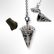 Load image into Gallery viewer, Moldavite, Pendulum &amp; Dowsing kit