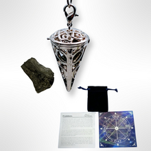 Load image into Gallery viewer, Moldavite, Pendulum &amp; Dowsing kit