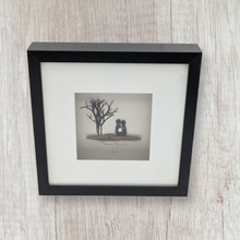 Load image into Gallery viewer, Mom, Dad &amp; Baby Precious moment, Shadow box ,  - Beach Pebbles art local pick up