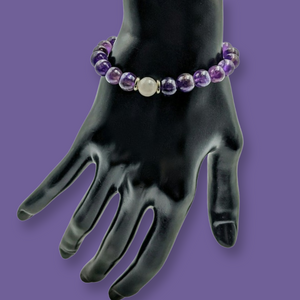 Amethyst & Moonstone Bracelet -Echo of a Stone