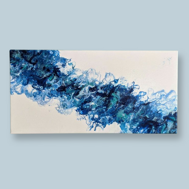 Blues Traveller, Acrylic Pour Canvas Wall Art