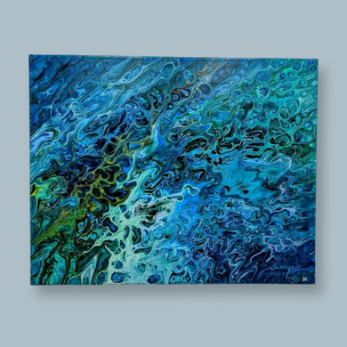 Underwater Garden 2 , Acrylic Pour Canvas Wall Art Local Pick up