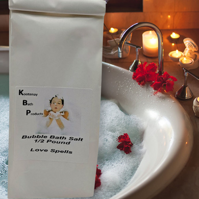 Love spells Bubble bath salt 1/2 pound- Kootenay Bath Products - Local pick up