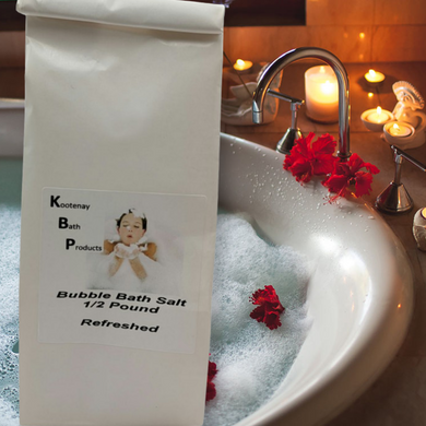 Refreshed Bubble bath salt 1/2 pound- Kootenay Bath Products - Local pick up