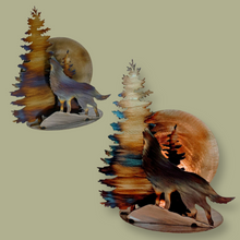 Load image into Gallery viewer, Wolf 3 dimensional Candle holder- Metal Art