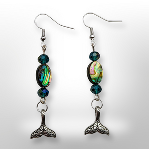 Abalone shell - Whale tail Earrings