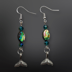 Abalone shell - Whale tail Earrings