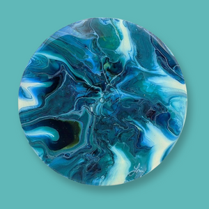 Acrylic Flow Art on vinyl, Resin Coated -  local pick up