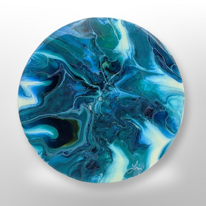 Acrylic Flow Art on vinyl, Resin Coated -  local pick up