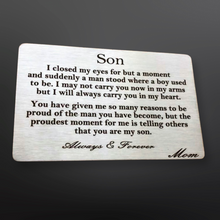 Load image into Gallery viewer, Metal wallet cards -Son - Mom