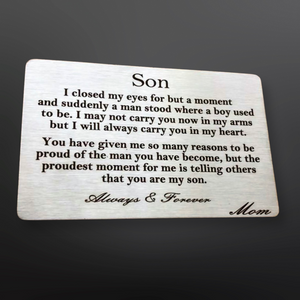 Metal wallet cards -Son - Mom