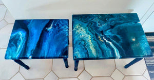 Acrylic Pour Nesting tables - Sunday's are for Art