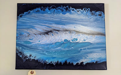 Silver Stream, Acrylic Pour Canvas Wall Art ( In store pick up only) - Echo of a Stone 